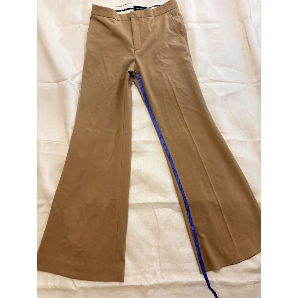 ZARA WOMAN High-Waisted Flared Wide Leg Trouser Pants - Camel (Size 4)